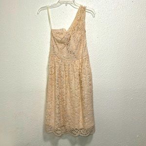 Tevolio Brand, One Strap Cream colored dress, SIZE 4